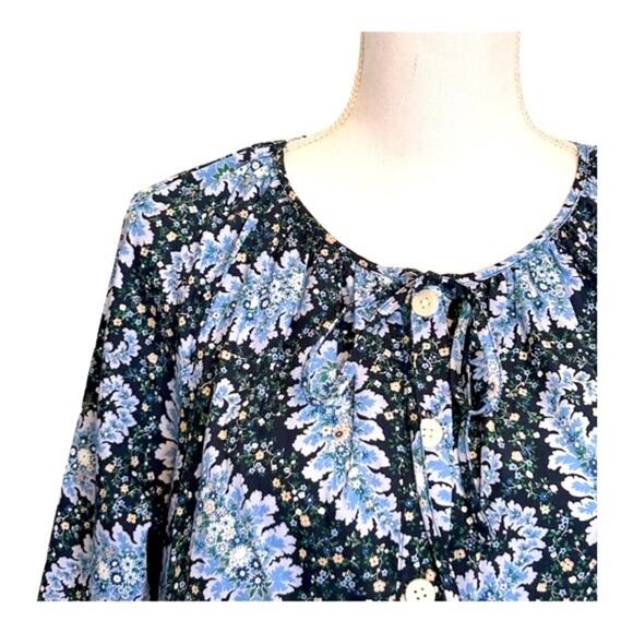 J Crew Collection Tie-Sleeve Button-Front Top in Ratti® Pacific Paisley M - Picture 5 of 13